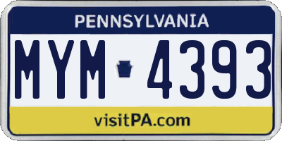 PA license plate MYM4393