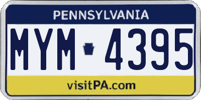 PA license plate MYM4395