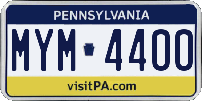 PA license plate MYM4400