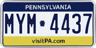 PA license plate MYM4437