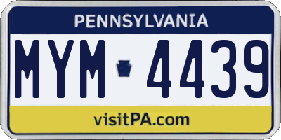 PA license plate MYM4439