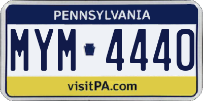 PA license plate MYM4440