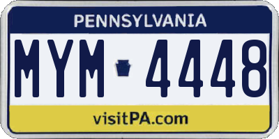 PA license plate MYM4448