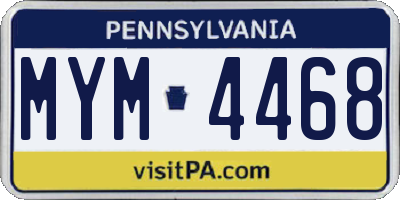 PA license plate MYM4468