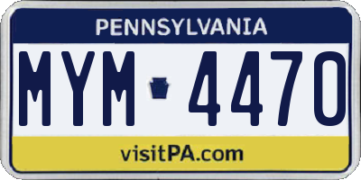 PA license plate MYM4470