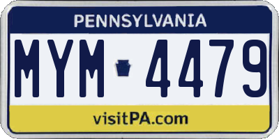 PA license plate MYM4479