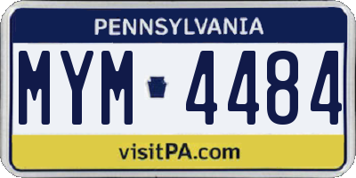 PA license plate MYM4484