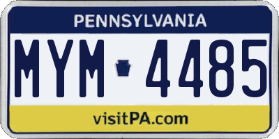 PA license plate MYM4485