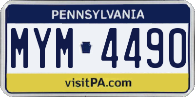 PA license plate MYM4490