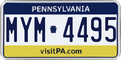 PA license plate MYM4495