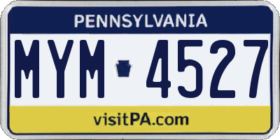 PA license plate MYM4527