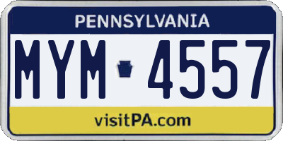 PA license plate MYM4557