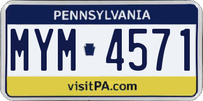 PA license plate MYM4571