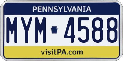 PA license plate MYM4588