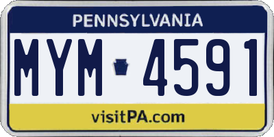 PA license plate MYM4591