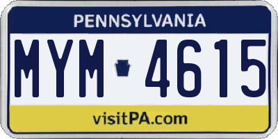 PA license plate MYM4615