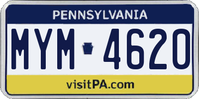 PA license plate MYM4620