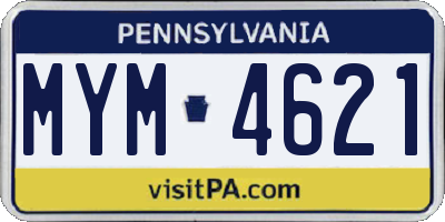 PA license plate MYM4621