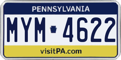 PA license plate MYM4622