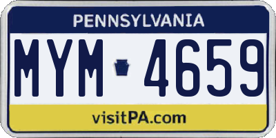 PA license plate MYM4659