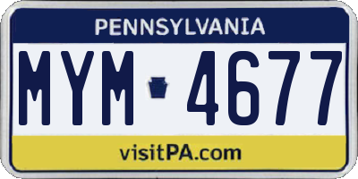 PA license plate MYM4677