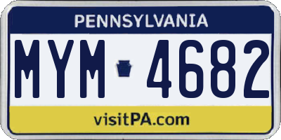 PA license plate MYM4682