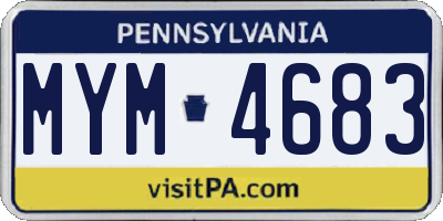 PA license plate MYM4683