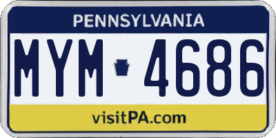 PA license plate MYM4686