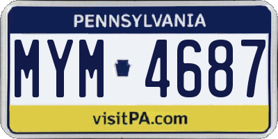 PA license plate MYM4687