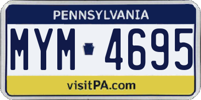 PA license plate MYM4695