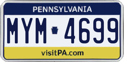 PA license plate MYM4699