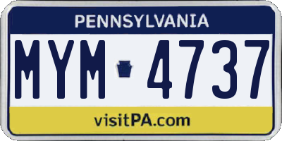 PA license plate MYM4737