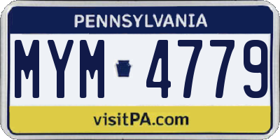PA license plate MYM4779