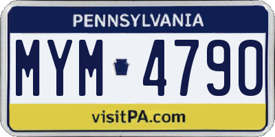 PA license plate MYM4790