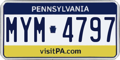 PA license plate MYM4797