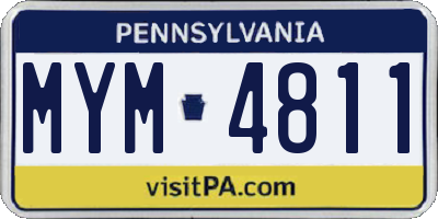 PA license plate MYM4811