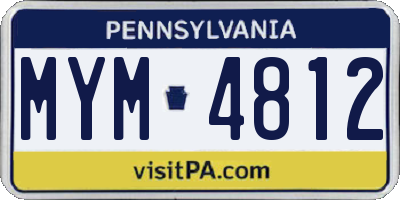 PA license plate MYM4812