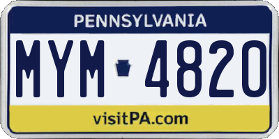 PA license plate MYM4820