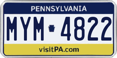 PA license plate MYM4822