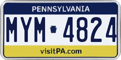 PA license plate MYM4824