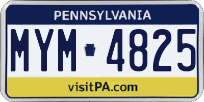 PA license plate MYM4825