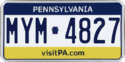 PA license plate MYM4827