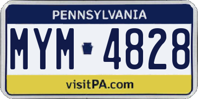PA license plate MYM4828