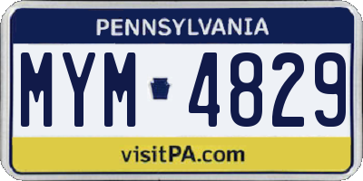 PA license plate MYM4829