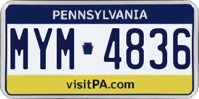 PA license plate MYM4836