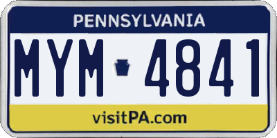 PA license plate MYM4841