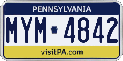 PA license plate MYM4842