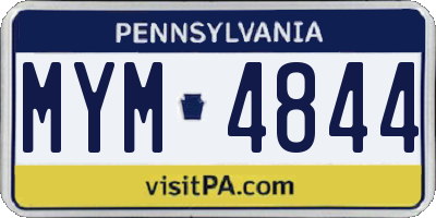 PA license plate MYM4844