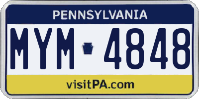 PA license plate MYM4848