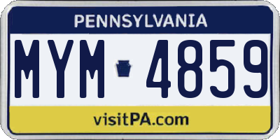 PA license plate MYM4859